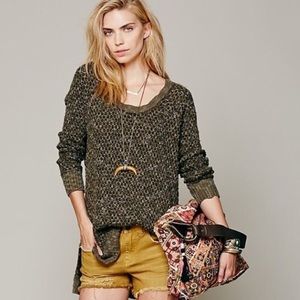Free people honeycomb sweater green
